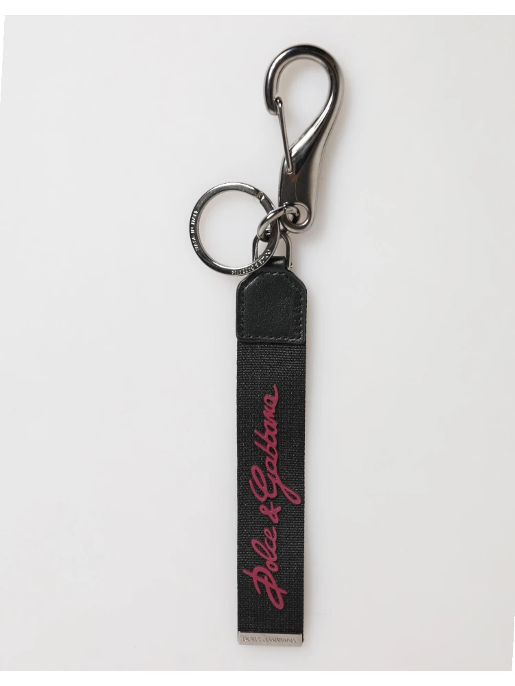 Black Burgundy Polyester DG Logo Men Keychain Keyring alternative