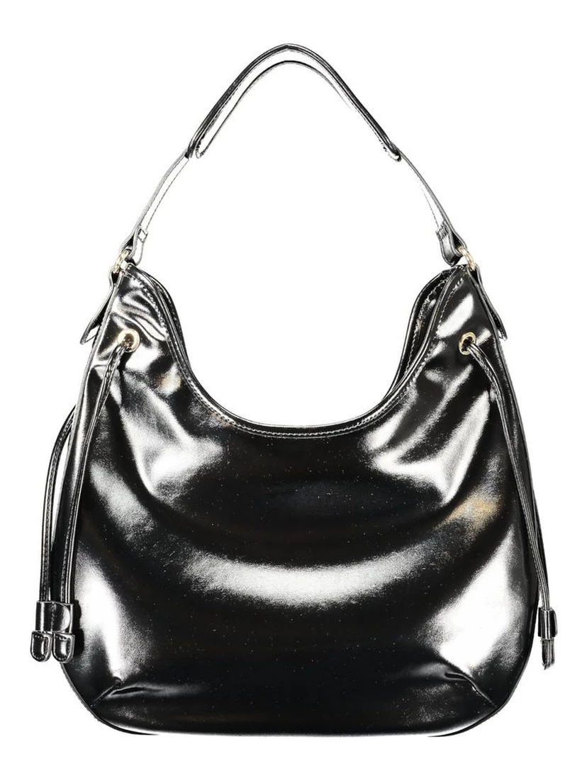 Black Polyethylene Women Hobo Bag