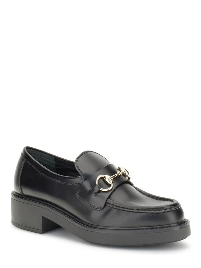 Black Calf Leather Bos Taurus Slip-On Loafers