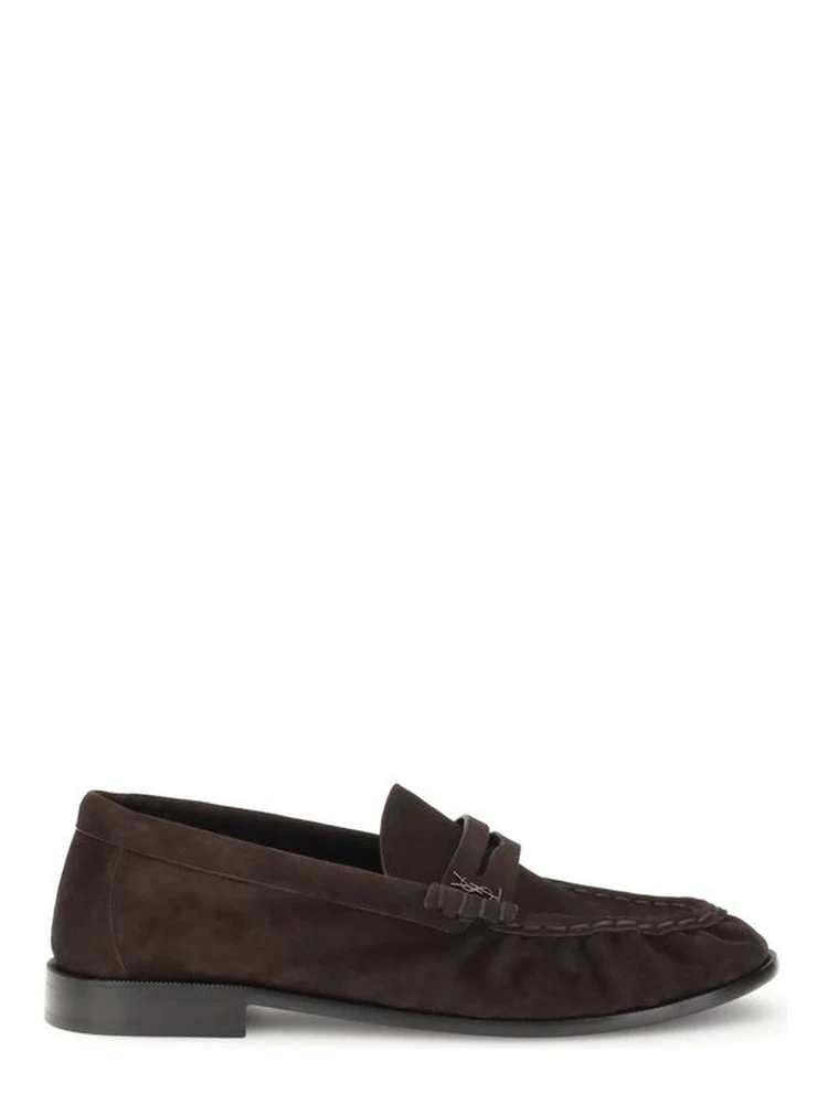 Brown Calf Leather Bos Taurus Slip-On Loafers