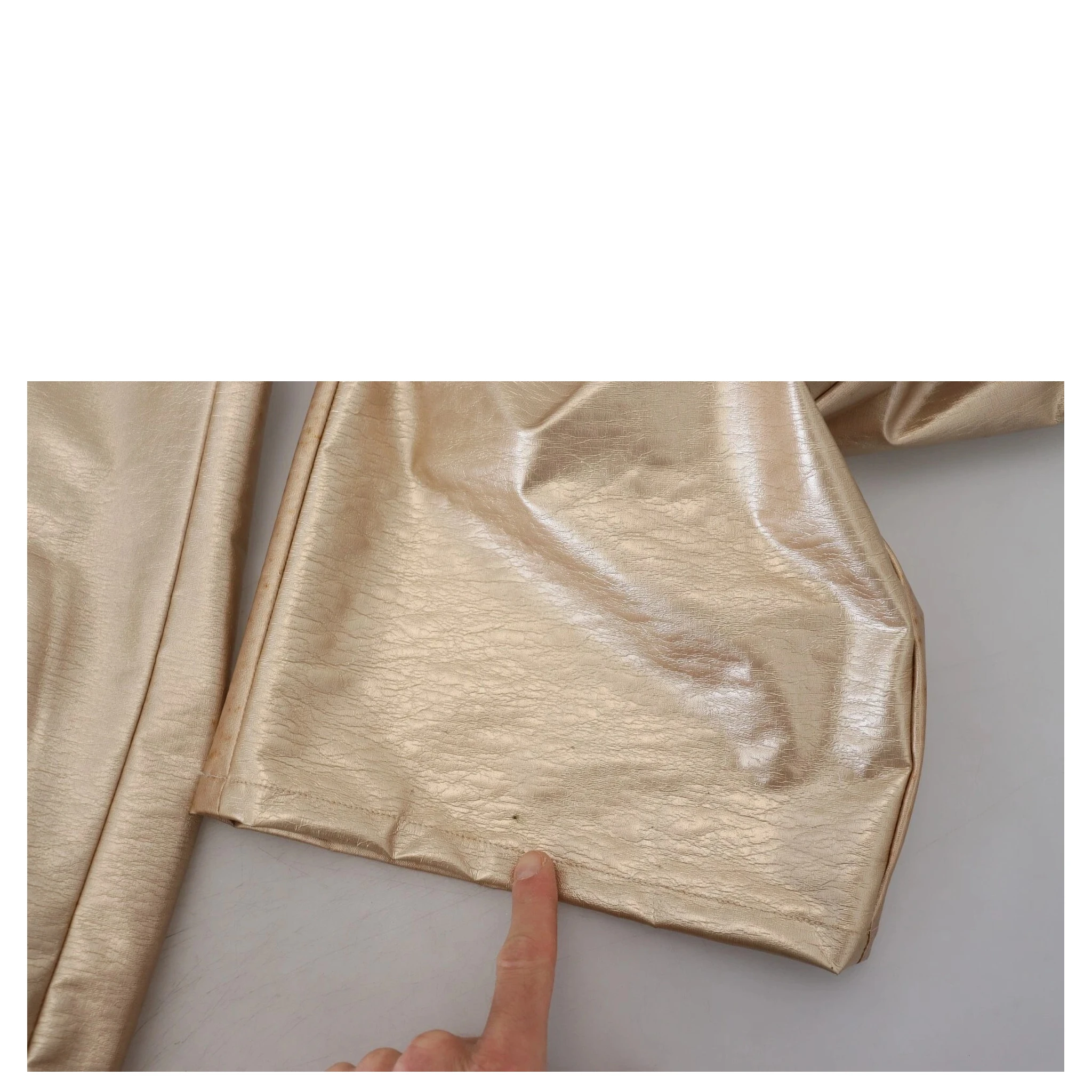 Metallic Gold Polyester StraightTrouser Pants