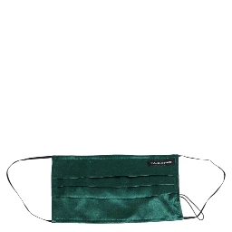 Green Silk Pleated Elastic Ear Strap Face Mask