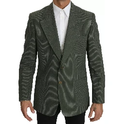 Green Linen Blazer One Piece Single Breasted Jacket