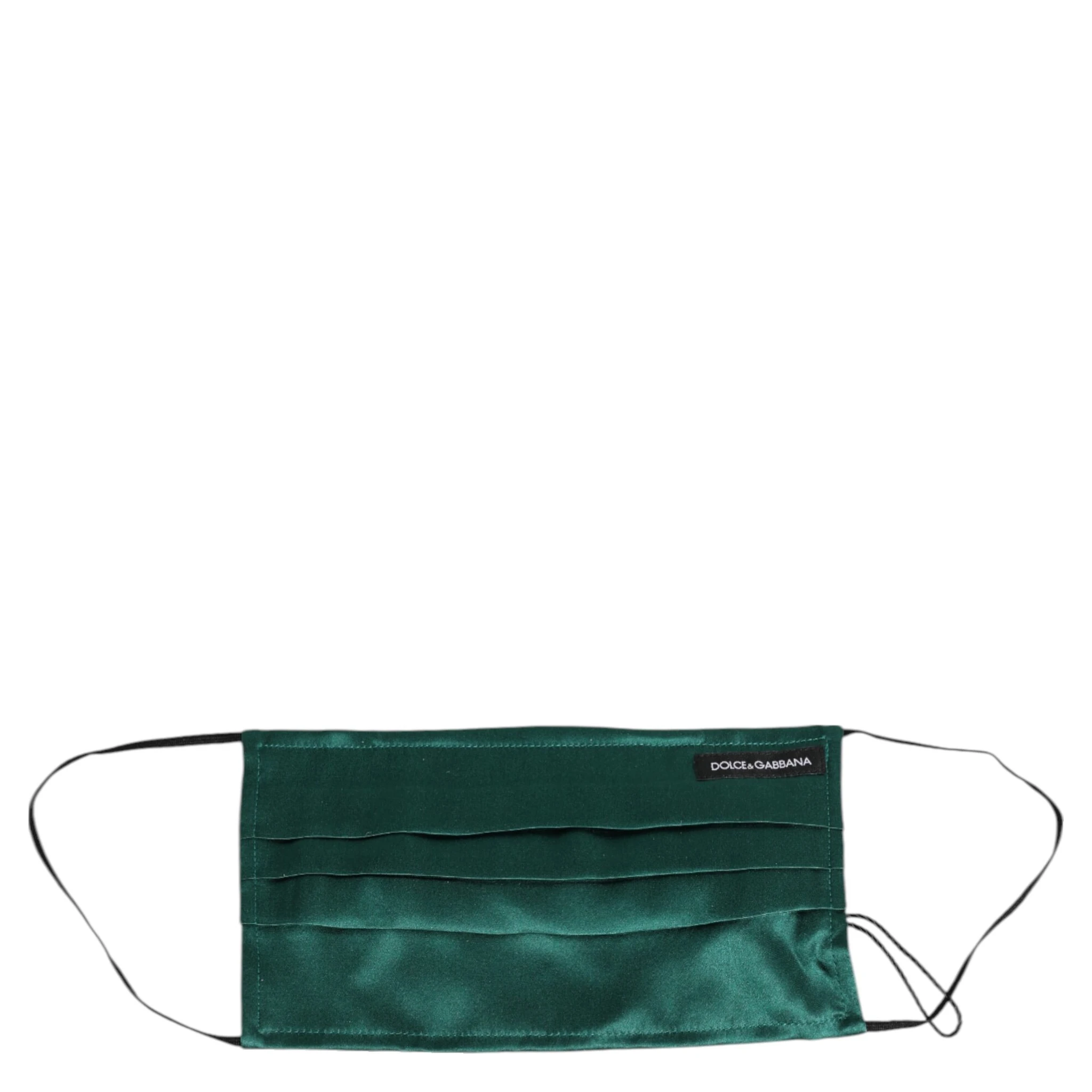 Green Silk Pleated Elastic Ear Strap Face Mask
