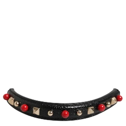 Black Embellished Leather Bag Handle Women Shoulder Strap