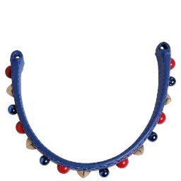 Blue Embellished Leather Bag Handle Women Shoulder Strap