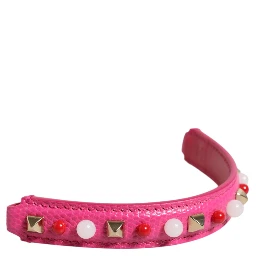 Pink Embellished Leather Bag Handle Women Shoulder Strap