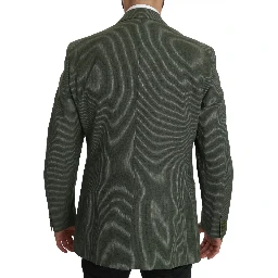 Green Linen Blazer One Piece Single Breasted Jacket