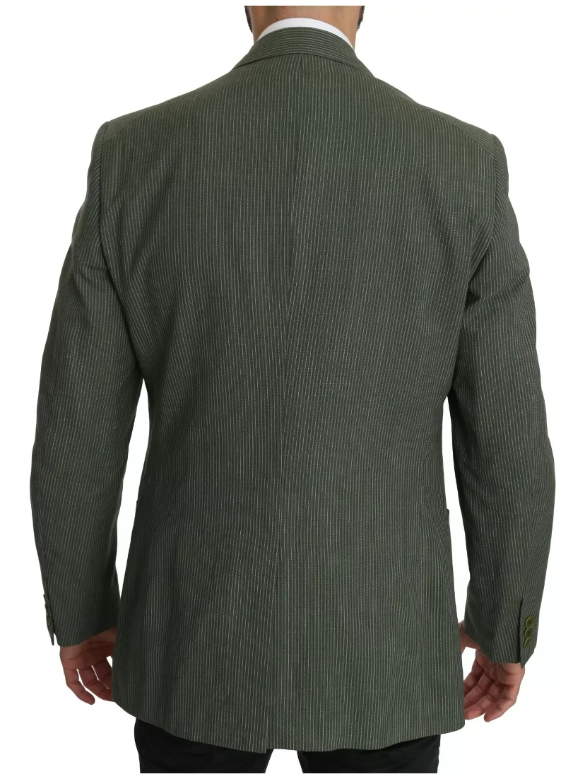 Green Linen Blazer One Piece Single Breasted Jacket