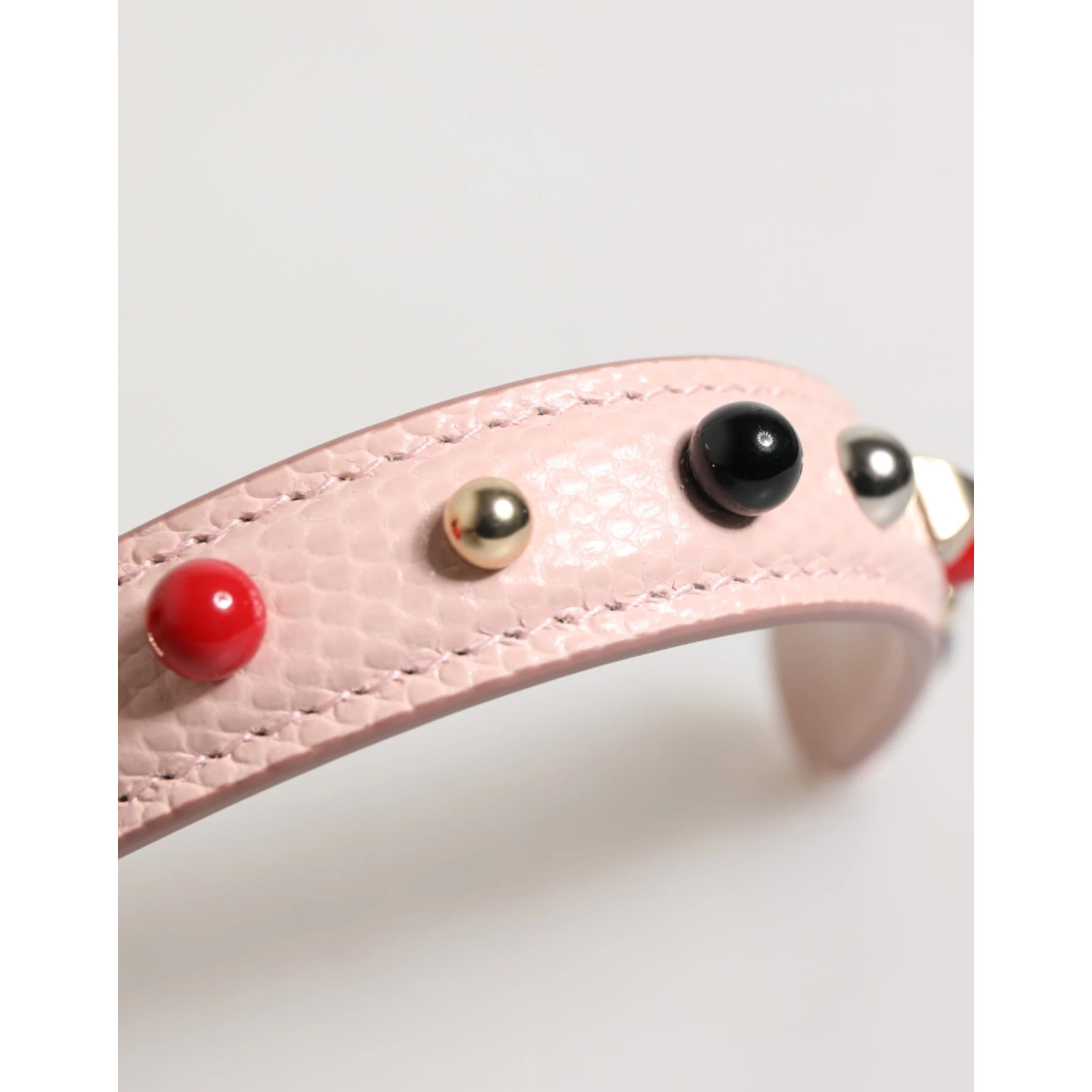 Light Pink Embellished Leather Bag Handle  Shoulder Strap