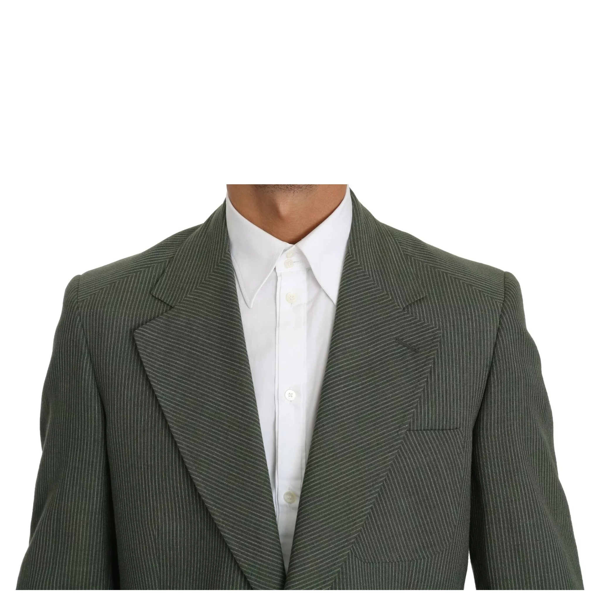 Green Linen Blazer One Piece Single Breasted Jacket