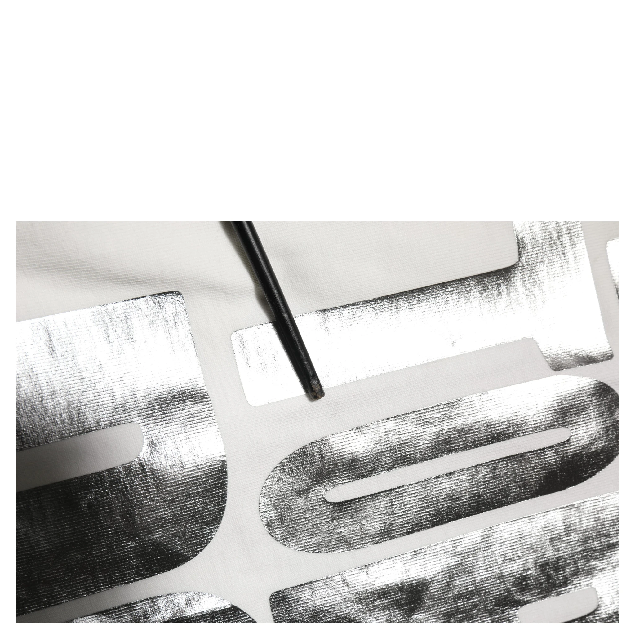 White Metallic Print Cotton CrewNeck T-shirt