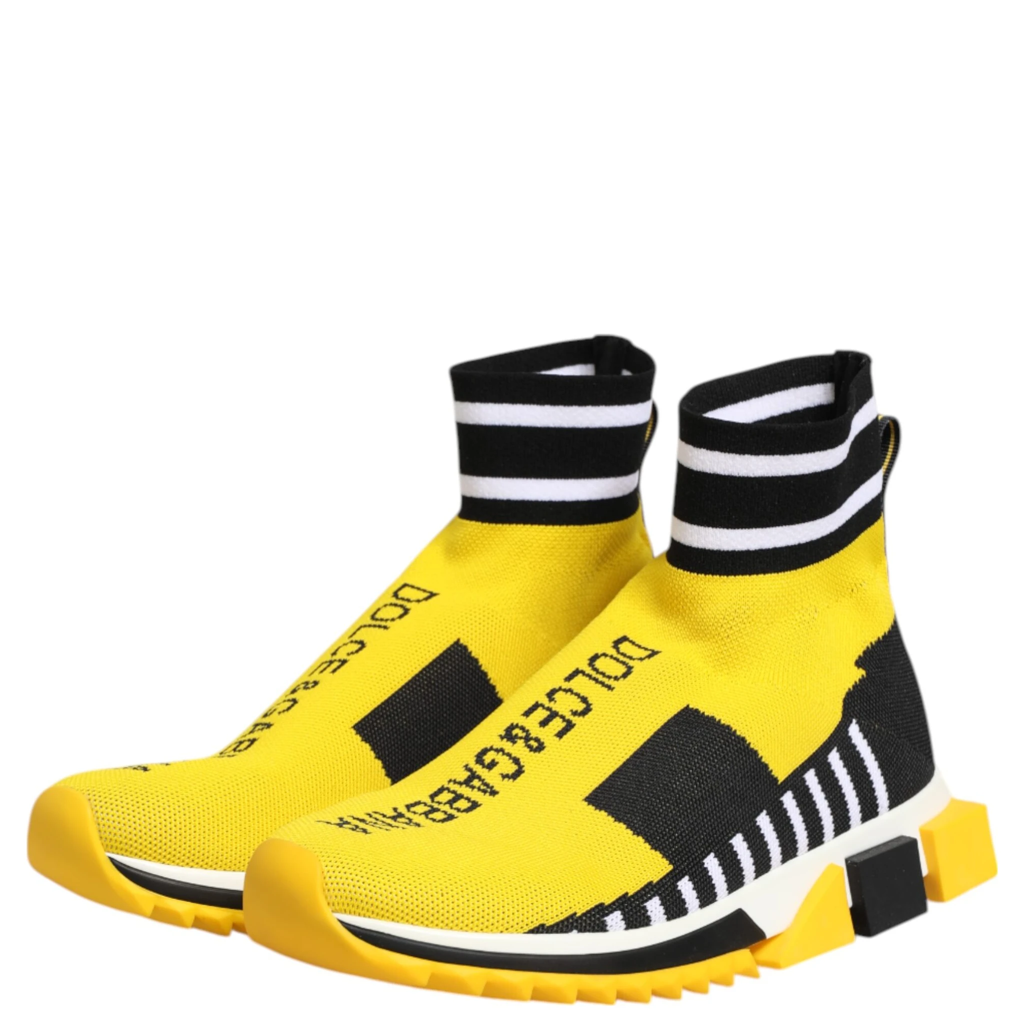 Yellow Black Sorrento Socks Sneakers Shoes