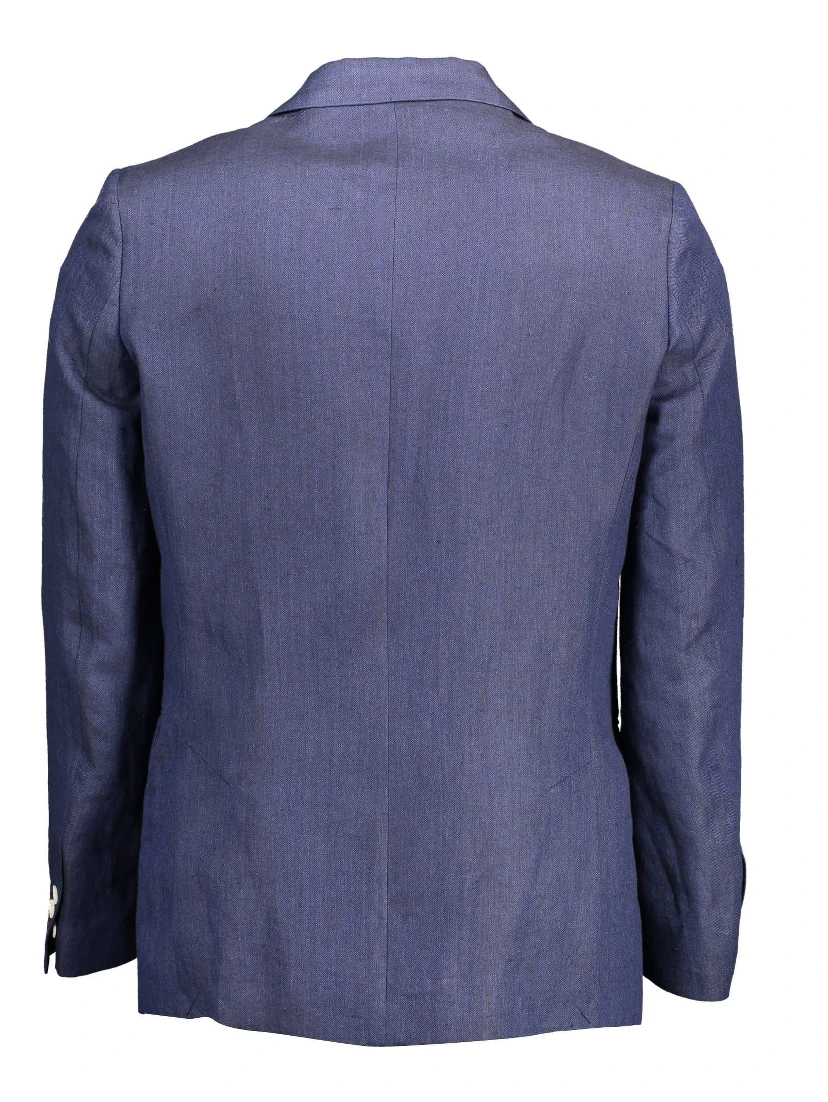 Elegant Blue Linen Classic Jacket