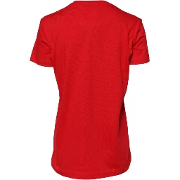 Red Crew Neck Short Sleeves Tee T-shirt