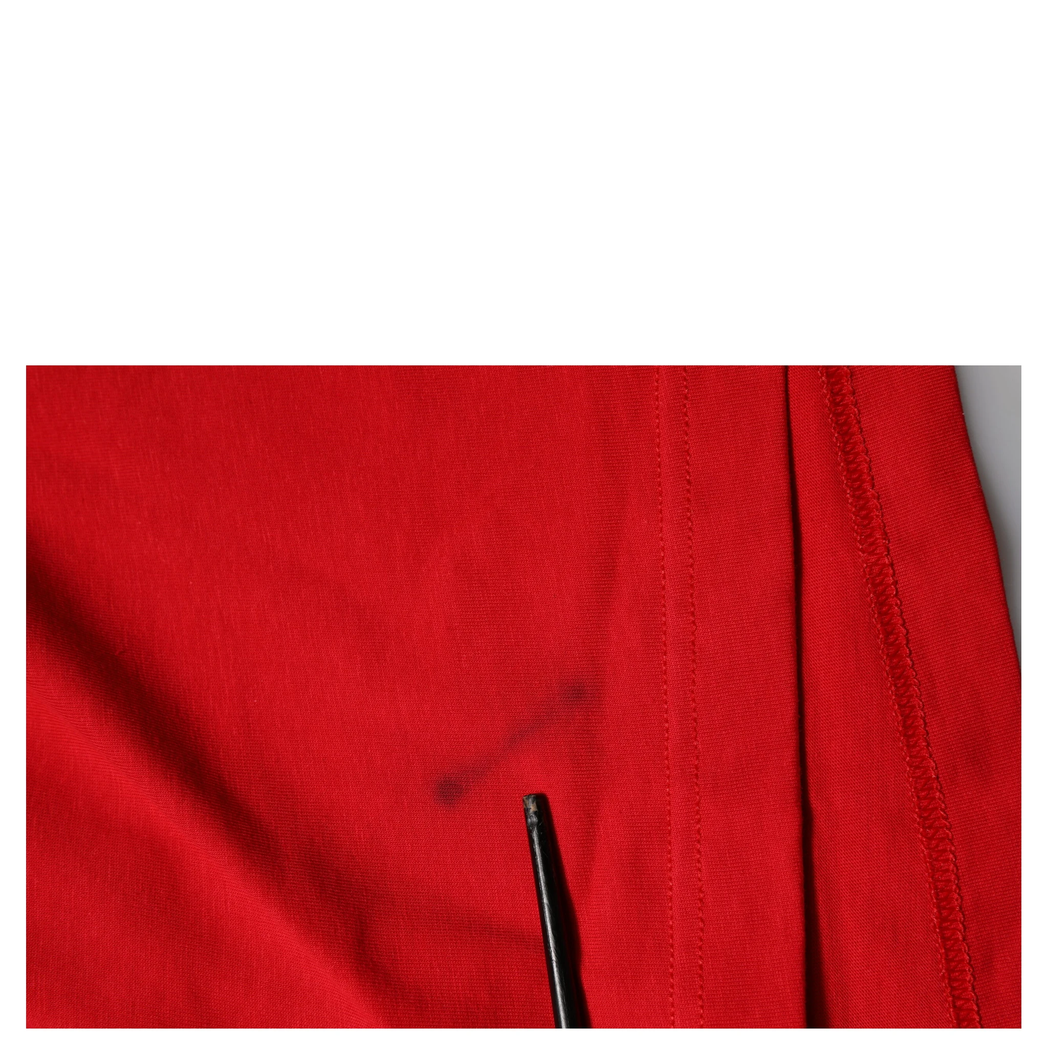 Red Cotton Short Sleeves Crew Neck Top T-shirt