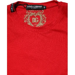 Red Crew Neck Short Sleeves Tee T-shirt
