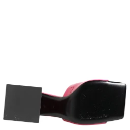 Pink Open Toe Block Heel Mules Sandals Shoes
