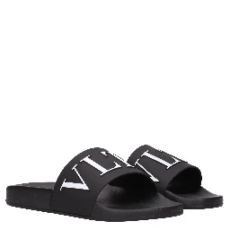 Black Cotton Slippers