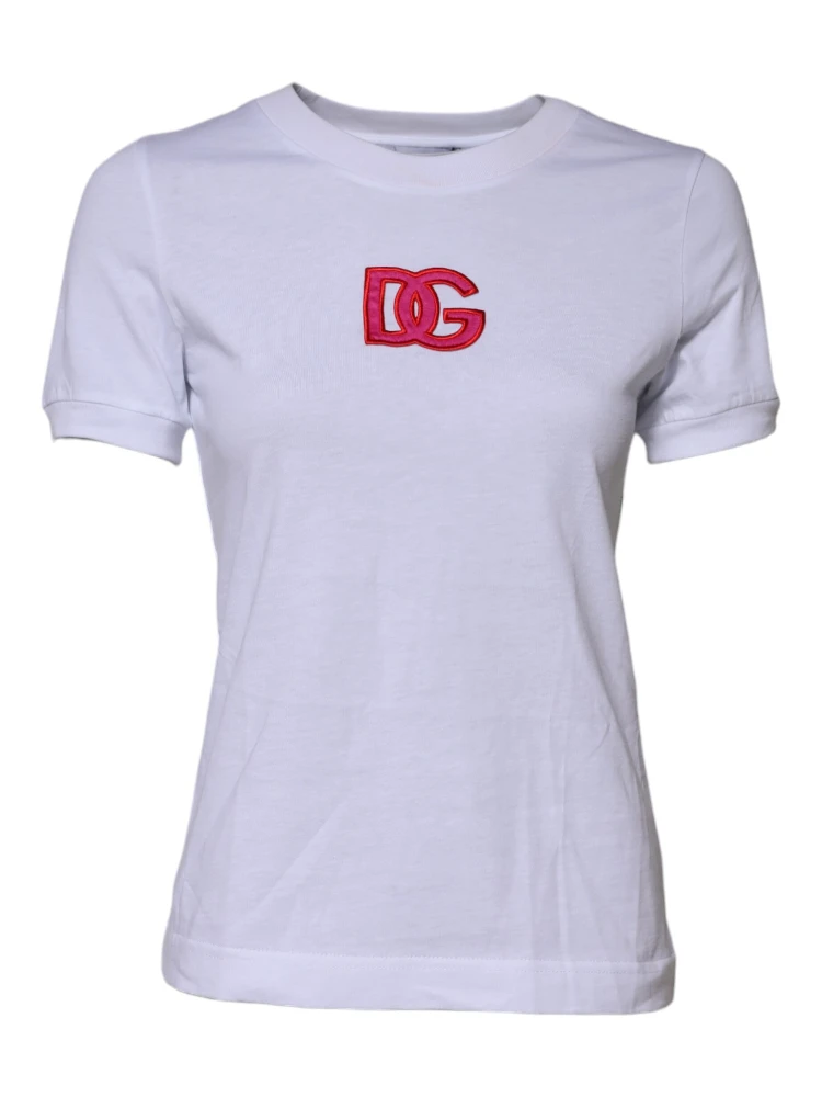 White Cotton DG Logo Embroidery Top T-shirt alternative