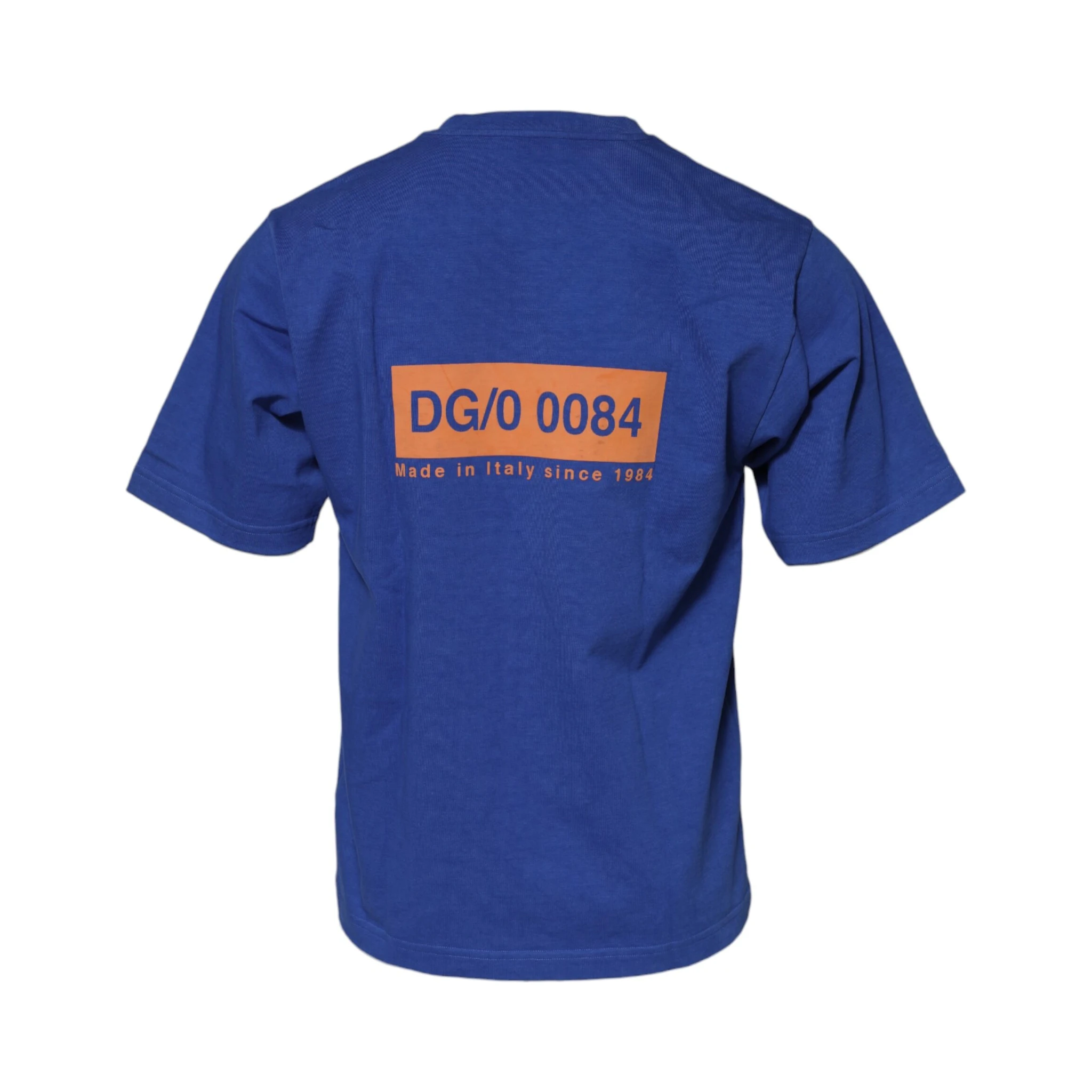 Blue Logo Graphic Cotton Crew Neck T-shirt