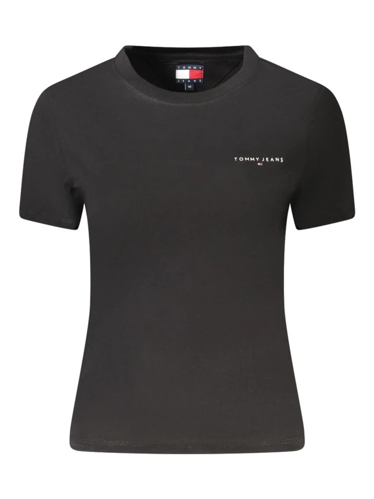 Black Cotton Women T-Shirt