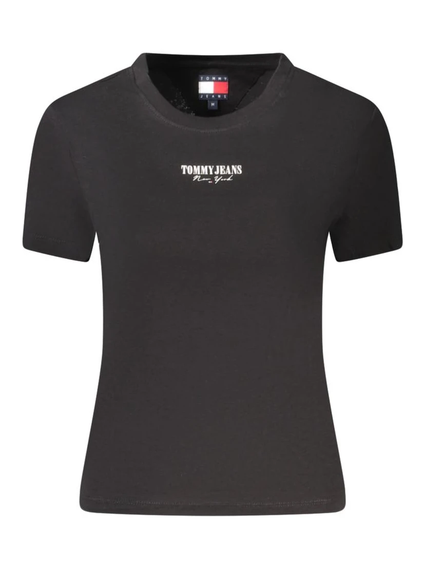Black Cotton Women T-Shirt