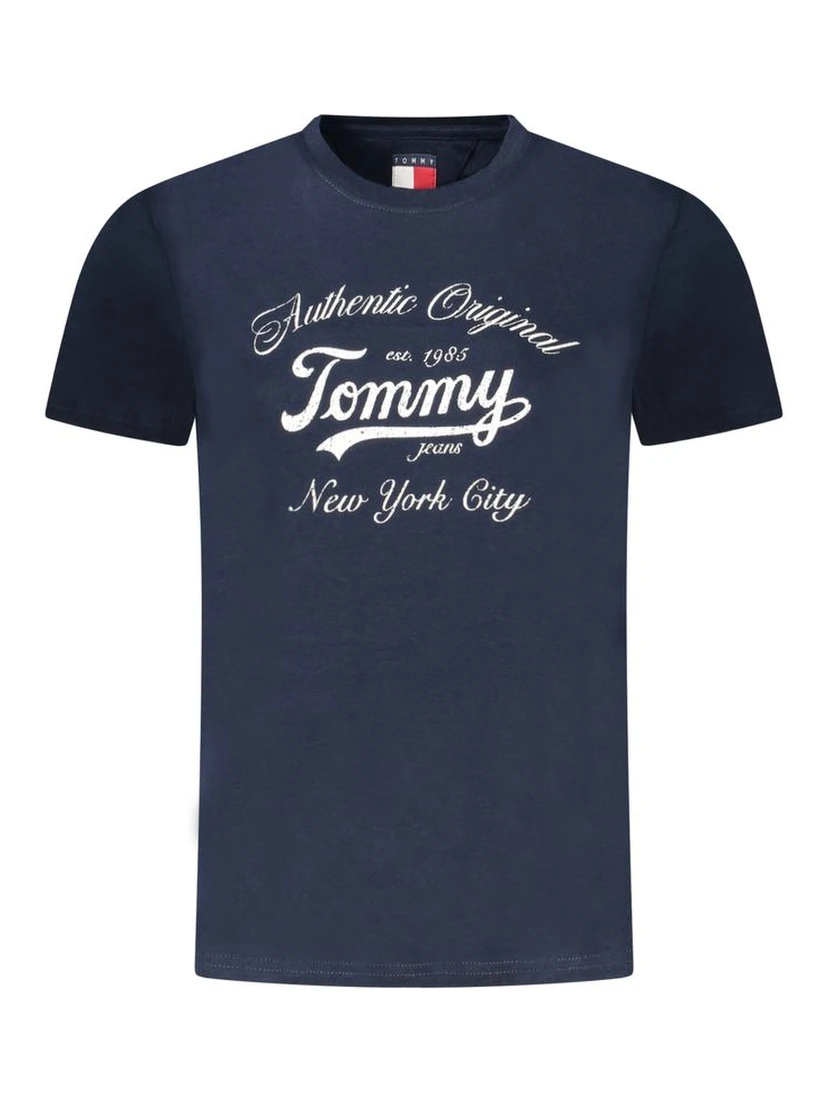 Blue Cotton Women T-Shirt
