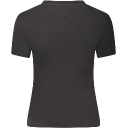 Black Cotton Women T-Shirt
