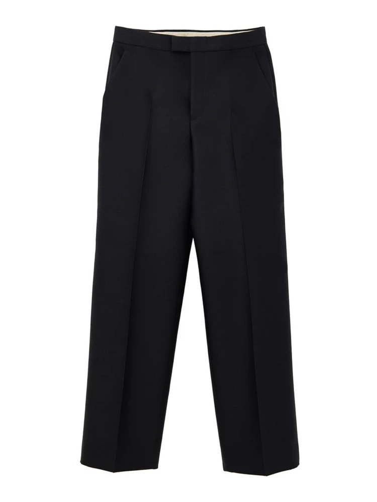 Black Cotton Casual Pants