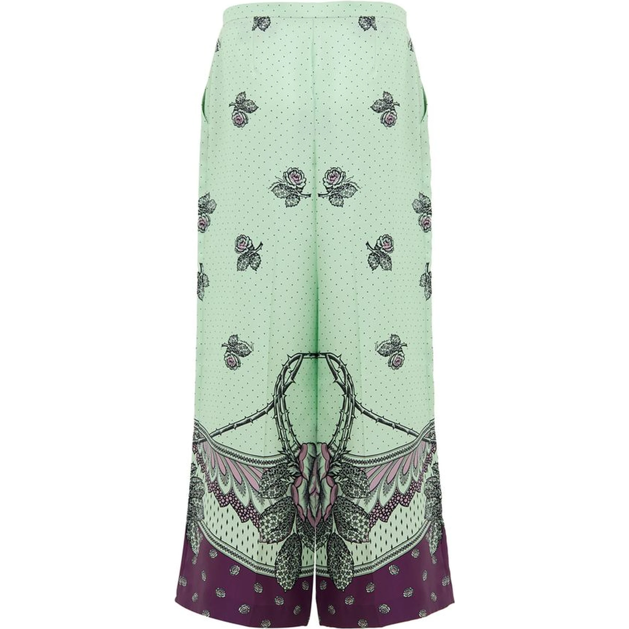 Green Silk Casual Pants