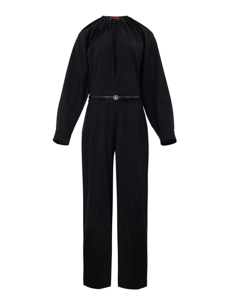 Black Wool Jumpsuit