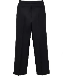 Black Cotton Casual Pants