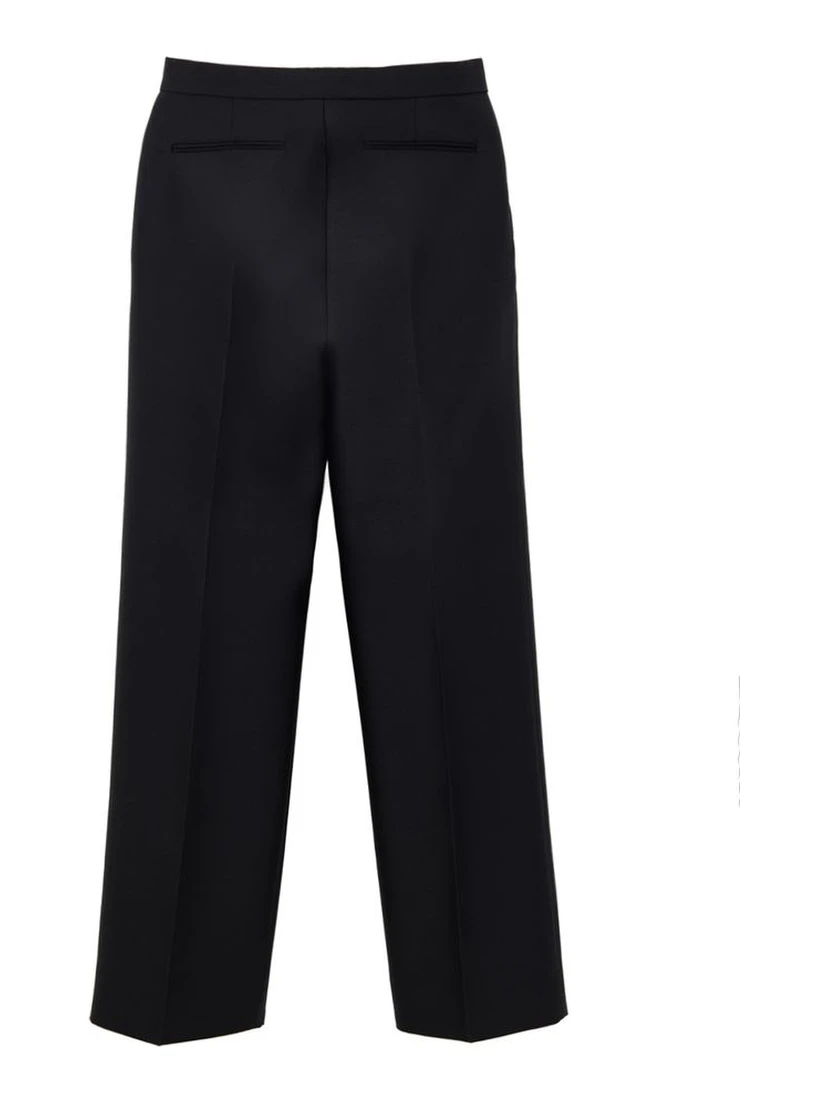 Black Cotton Casual Pants
