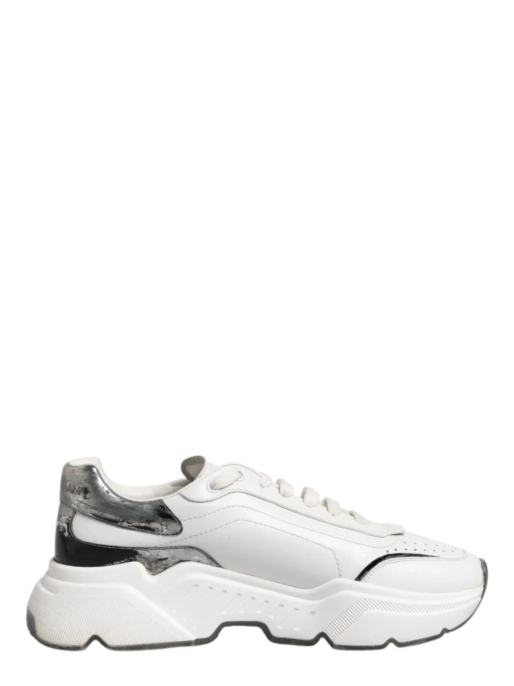 White Daymaster Leather Low Top Sneakers Shoes