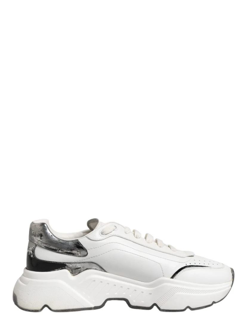 White Daymaster Leather Low Top Sneakers Shoes