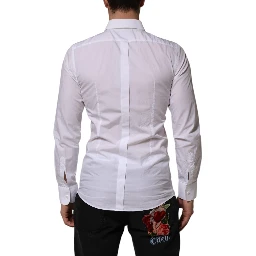 White Bib Cotton Poplin GOLD Men Formal Shirt