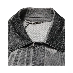 Gray Washed Cotton Stretch Denim Jacket