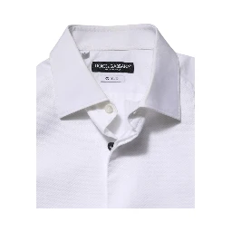 White Bib Cotton Poplin GOLD Men Formal Shirt