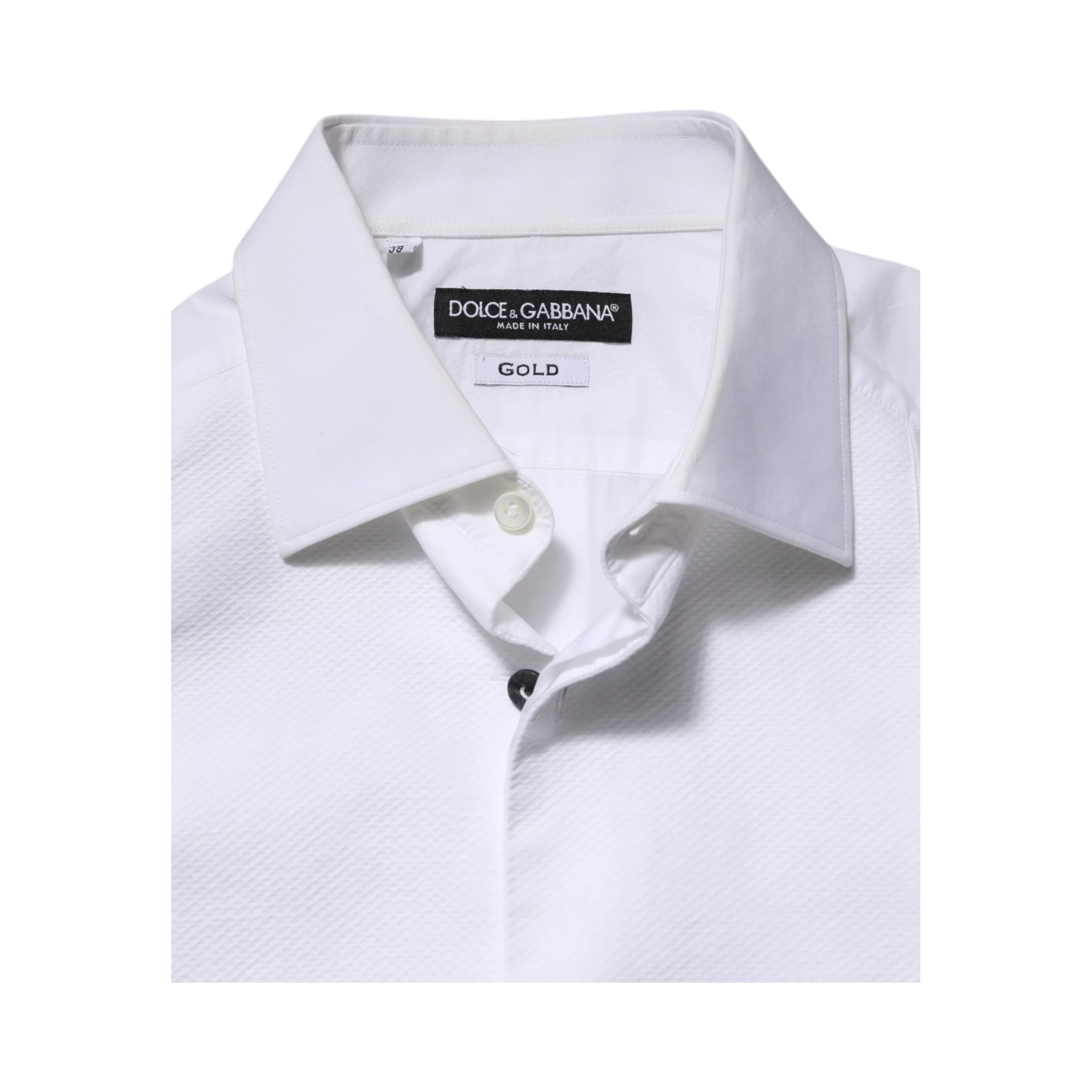 White Bib Cotton Poplin GOLD Men Formal Shirt