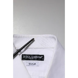 White Bib Cotton Poplin GOLD Men Formal Shirt