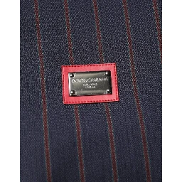 Blue Red Striped Logo Plaque Full Zip Jacket