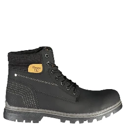 Black Polyester Men Boot