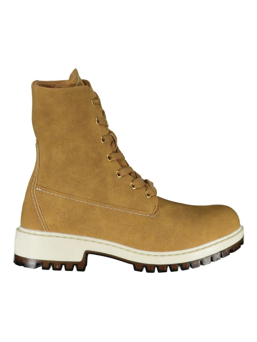 Brown Polyester Women Boot