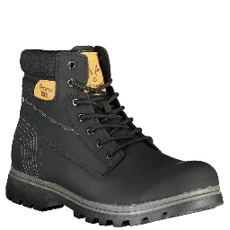 Black Polyester Men Boot