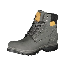 Gray Polyester Mens Boot