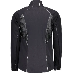 Black Polyester Men Jacket