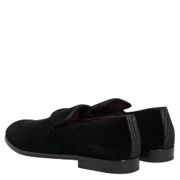 Black Velvet Loafers Formal Men Dress Shoes