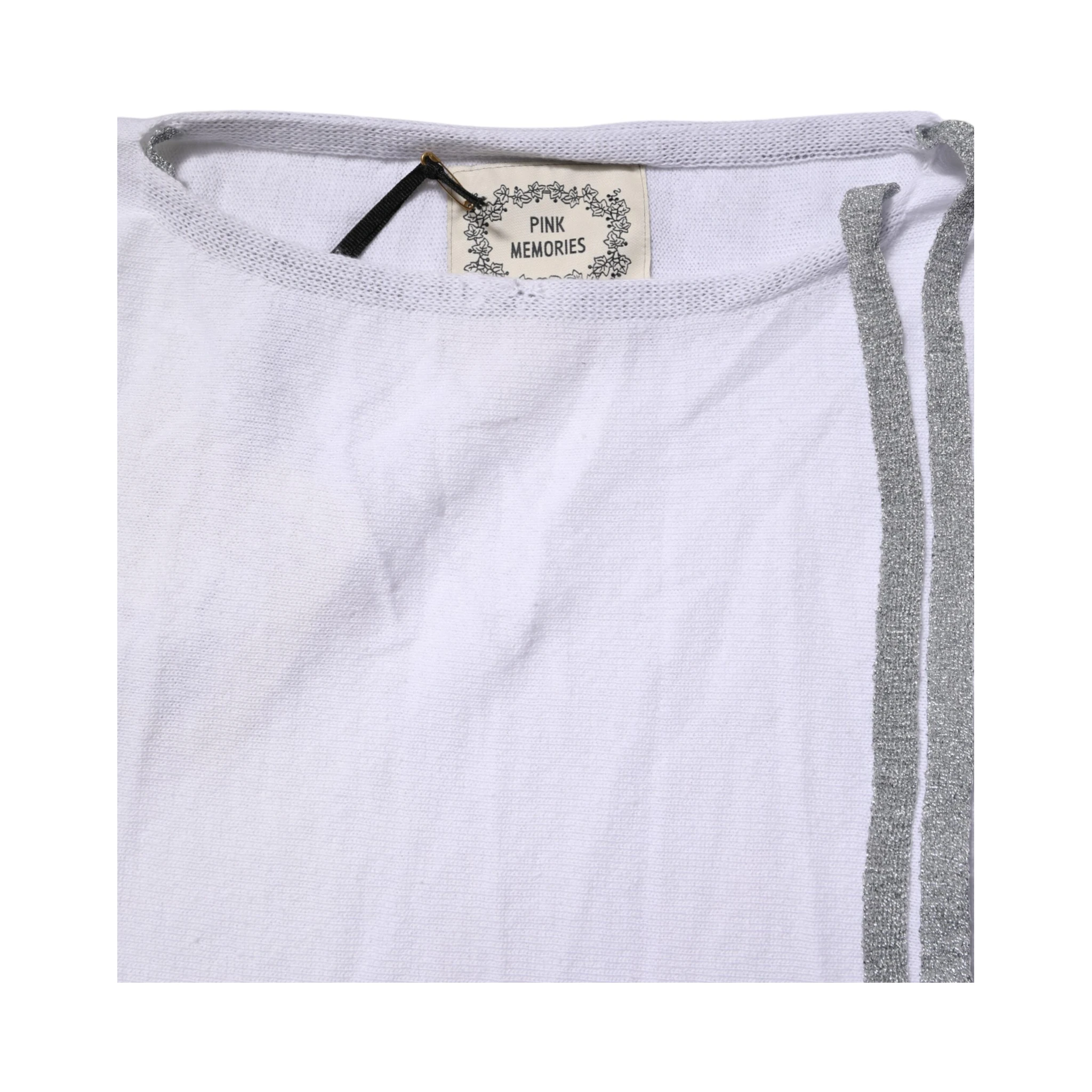 White Cotton Short Sleeves Round Neck Blouse Top
