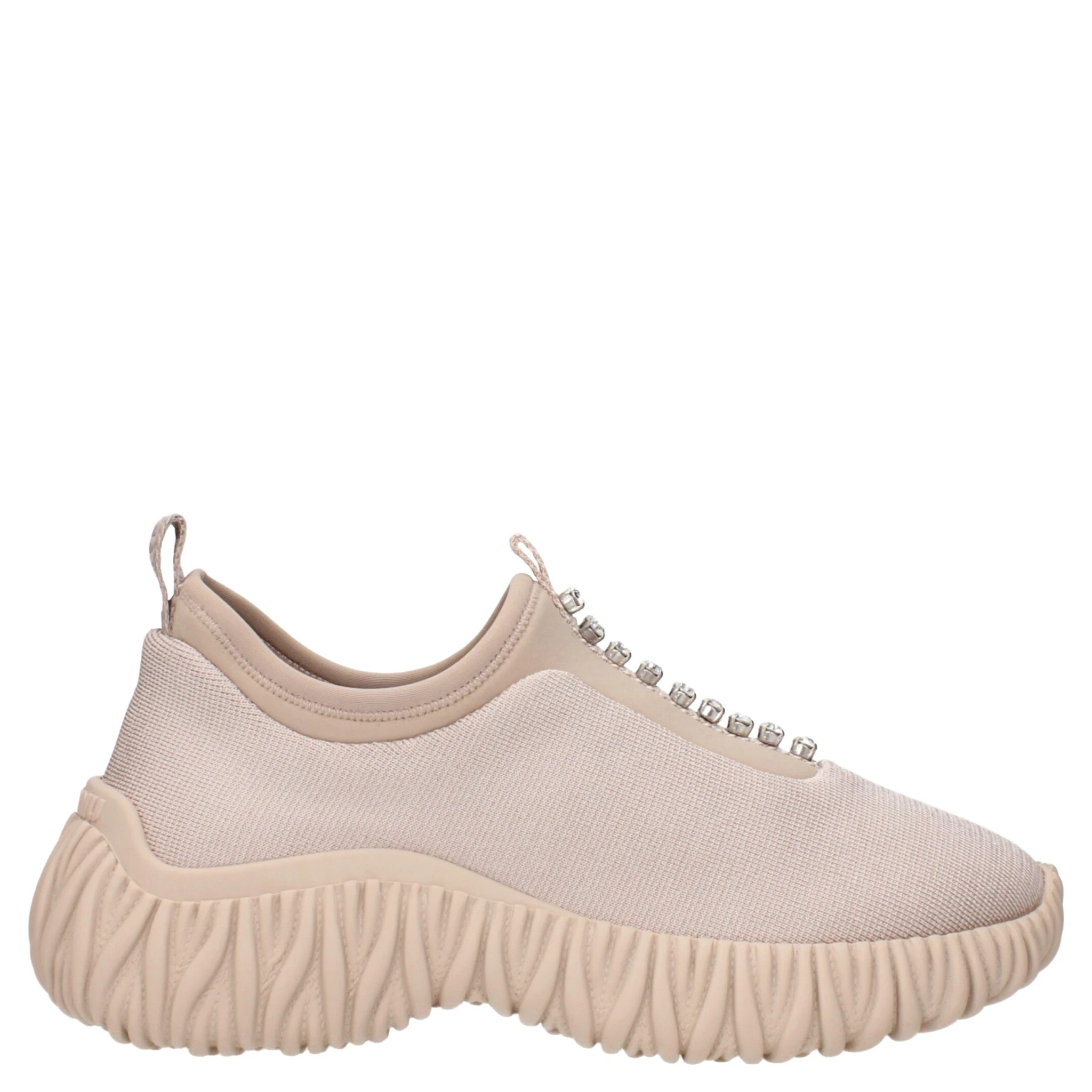Beige Fabric Sneakers